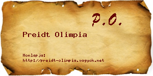 Preidt Olimpia névjegykártya
